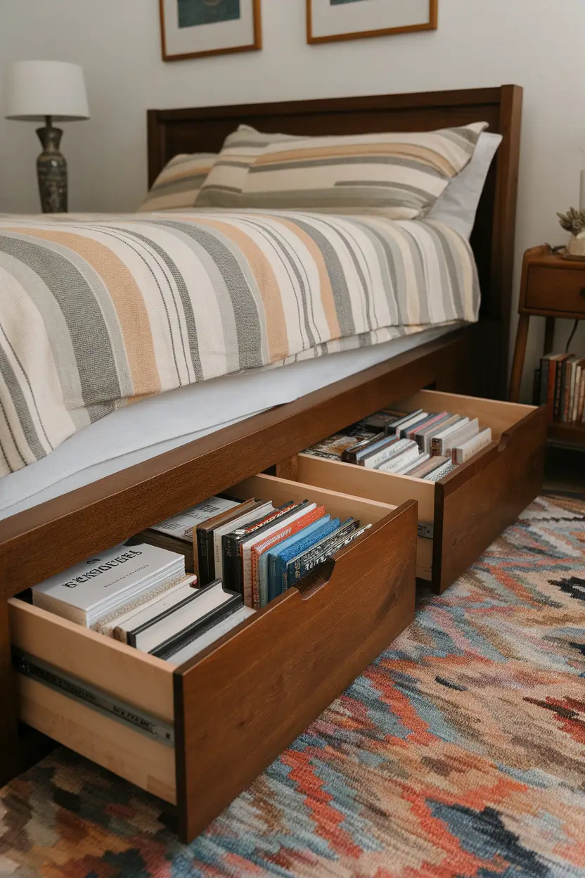 bookshelf styling bedroom