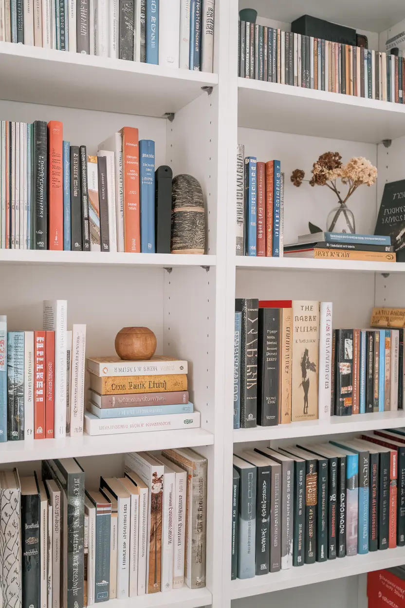 bookshelf styling with books