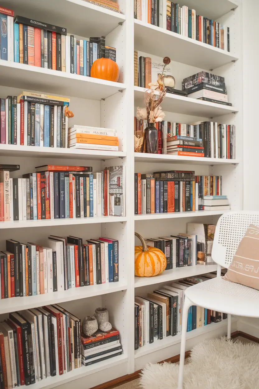 bookshelf styling with books