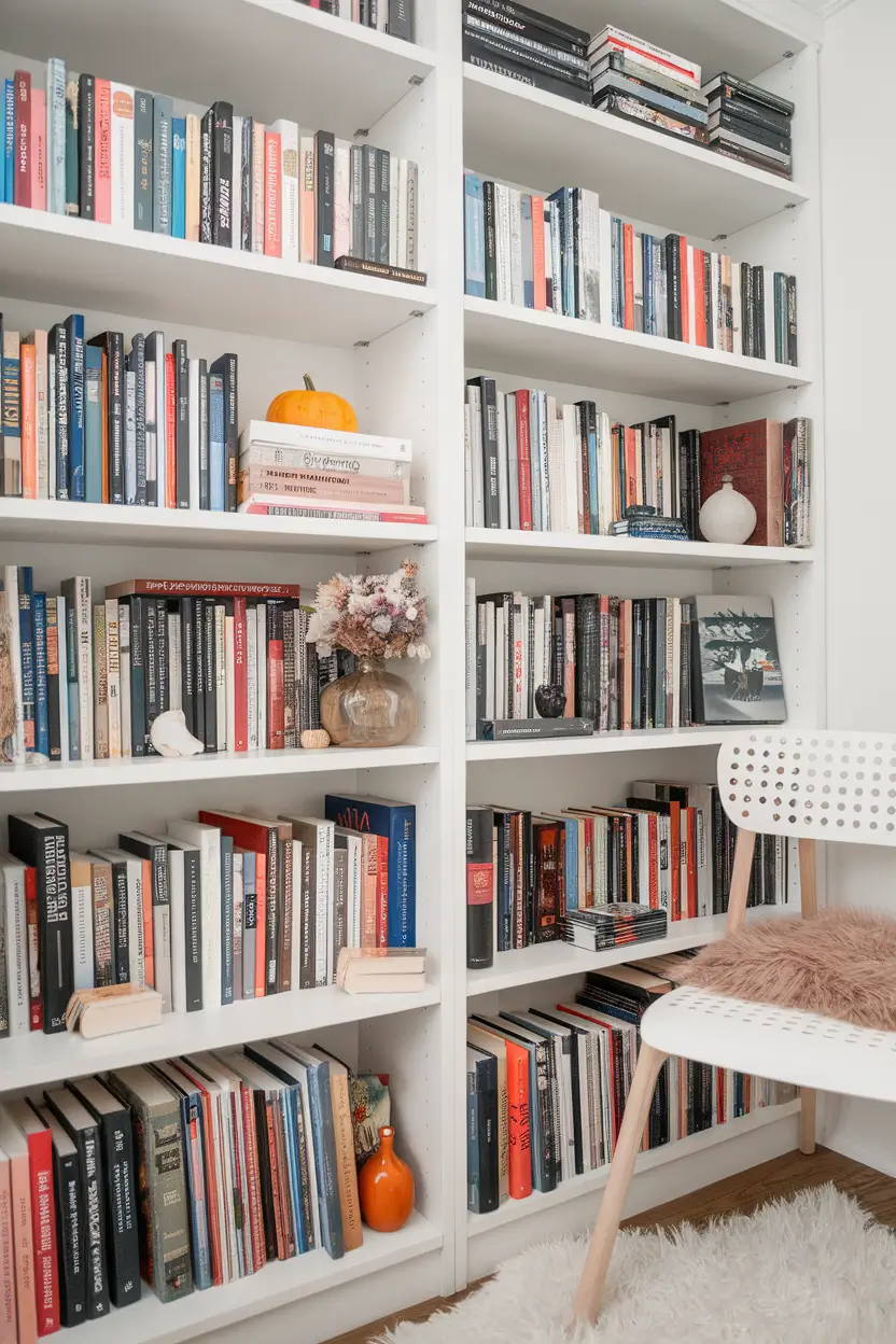 bookshelf styling with books