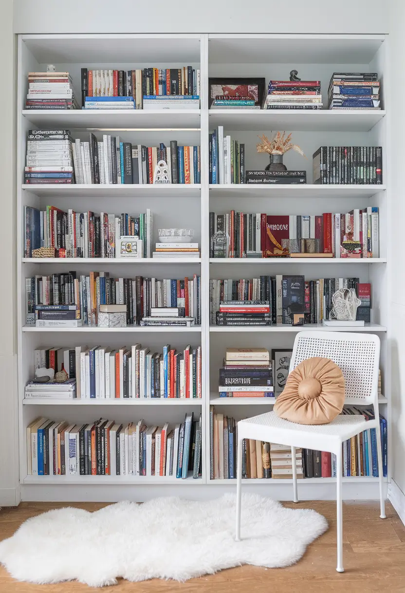 bookshelf styling with books