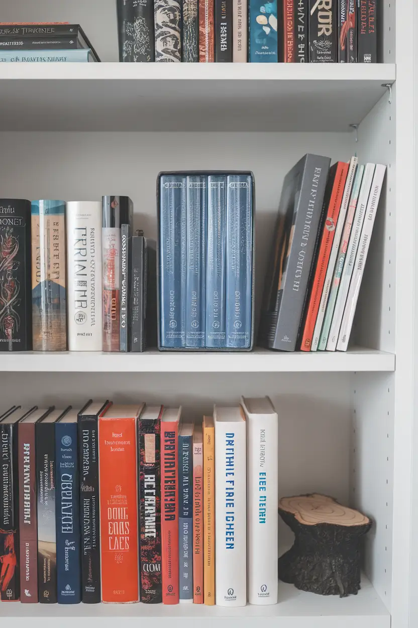 bookshelf styling with books