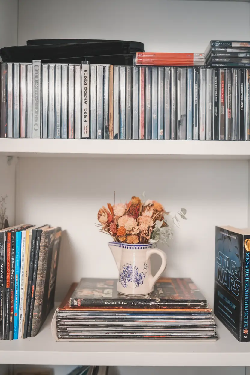 bookshelf styling with books