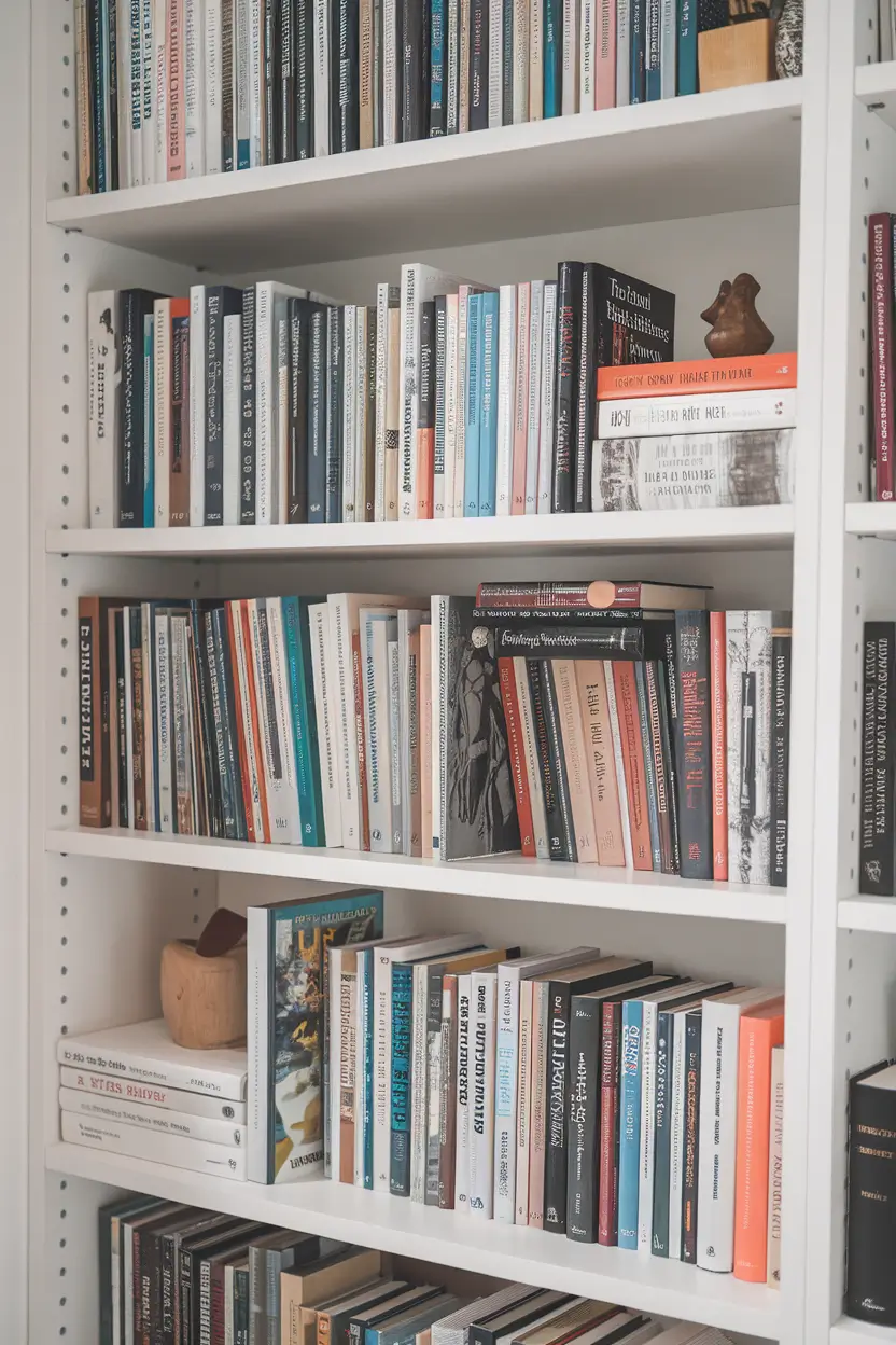 bookshelf styling with books