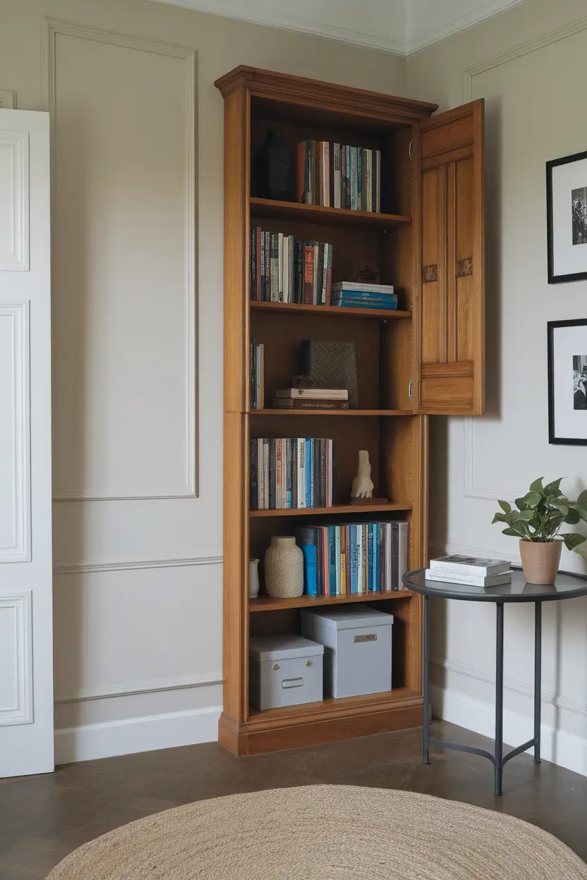 bookshelf styling bedroom