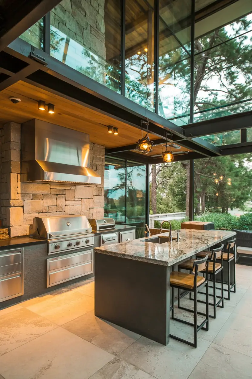 Backyard With Outdoor Kitchen 